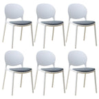 Scandinavian plastic dining chair with open back and four legs, ideal for home use