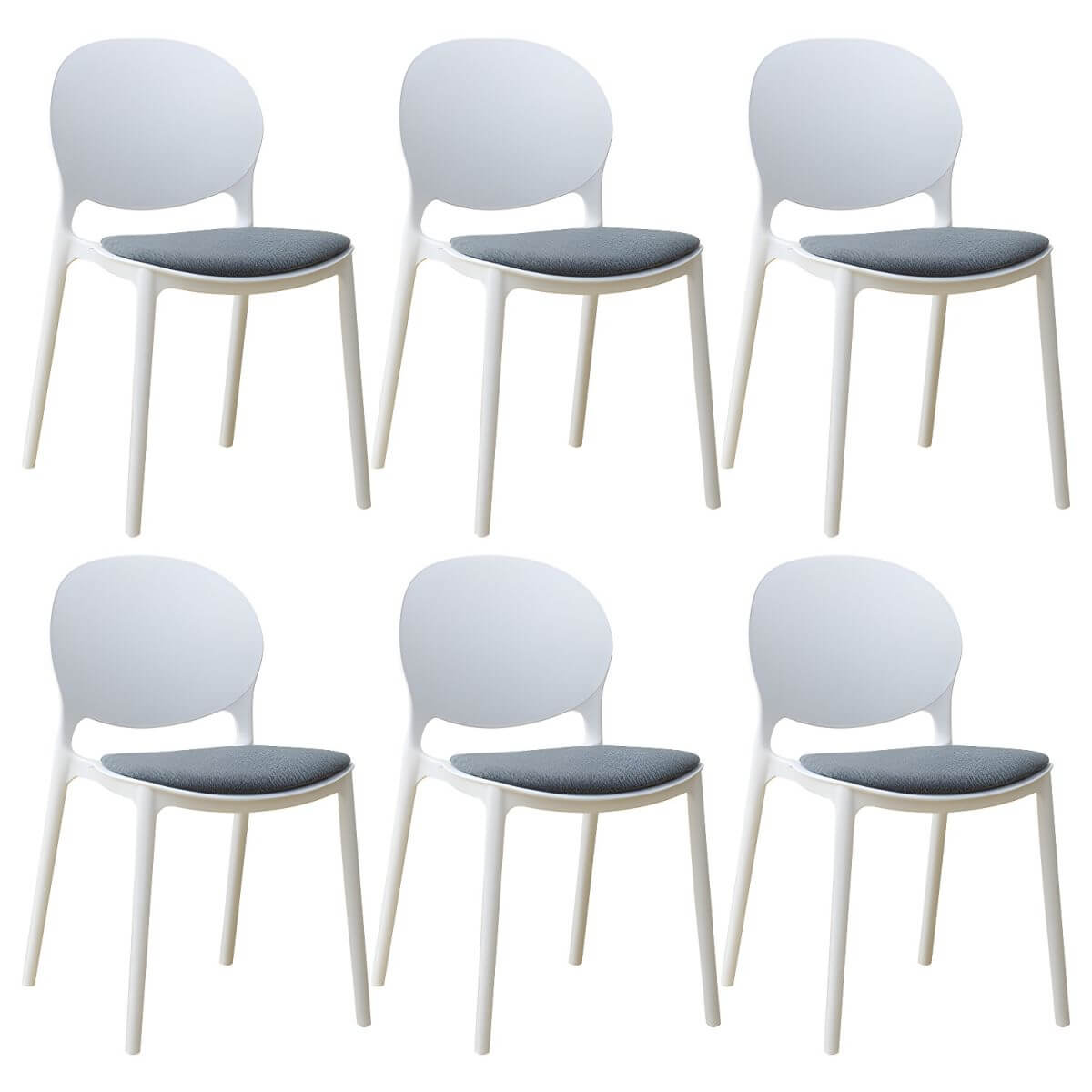 Scandinavian plastic dining chair with open back and four legs, ideal for home use