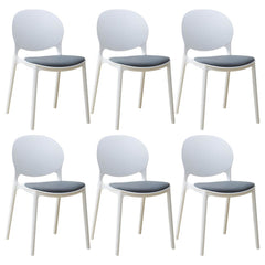 Scandinavian Plastic Dining Chair Open Back Side Chair with 4 Legs for Home Use Dining Chairs