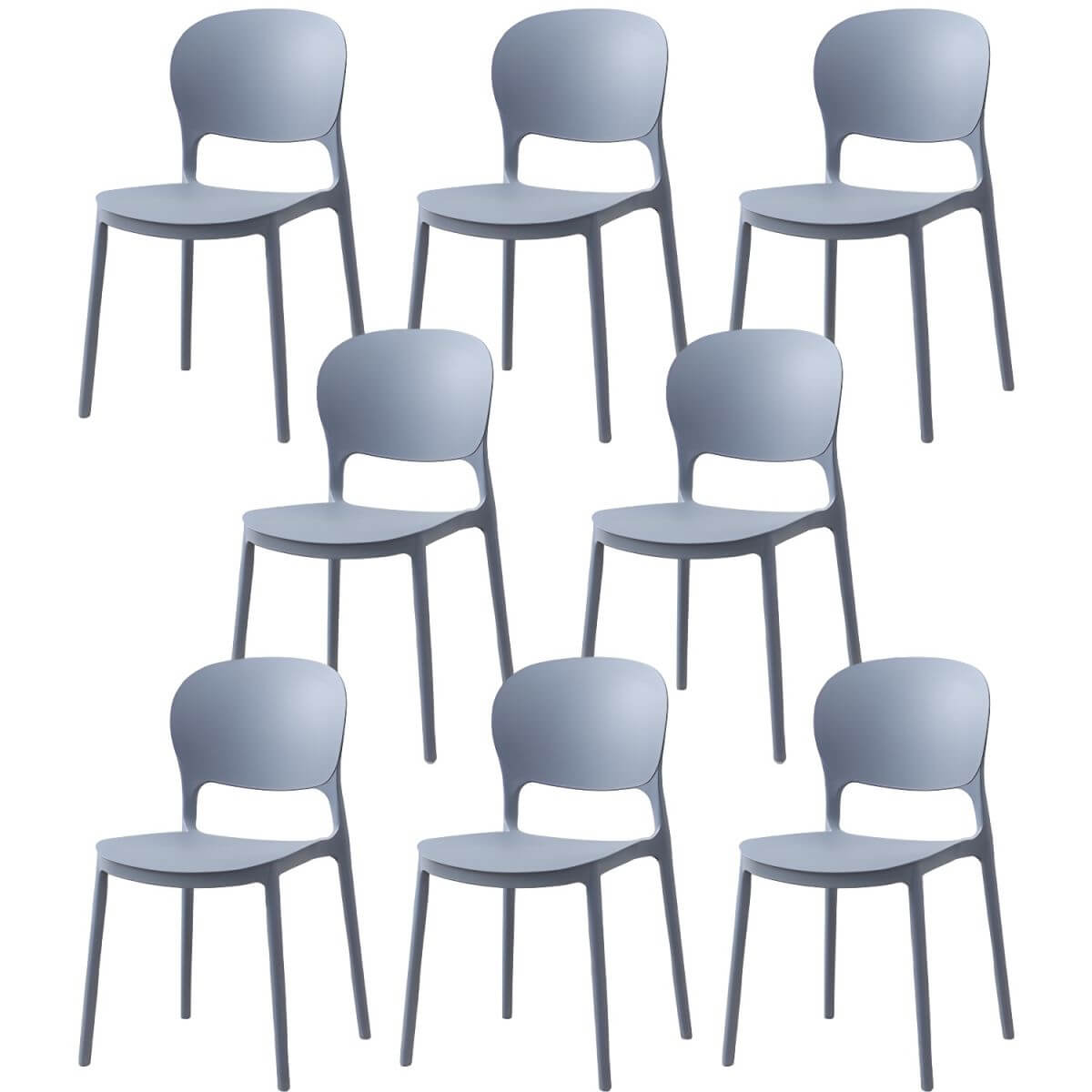 Scandinavian style stackable plastic and acrylic dining side chair for kitchen and dining