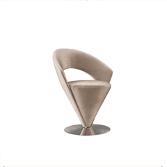 Luxe Cone Vanity Stool - Stunning Pink/Red/Khaki Swivel Chair