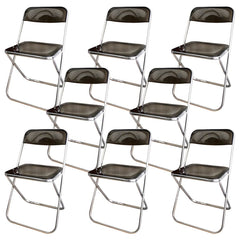 Contemporary Acrylic Open Back Folding Armless Chair for Dining Room Dining Chairs