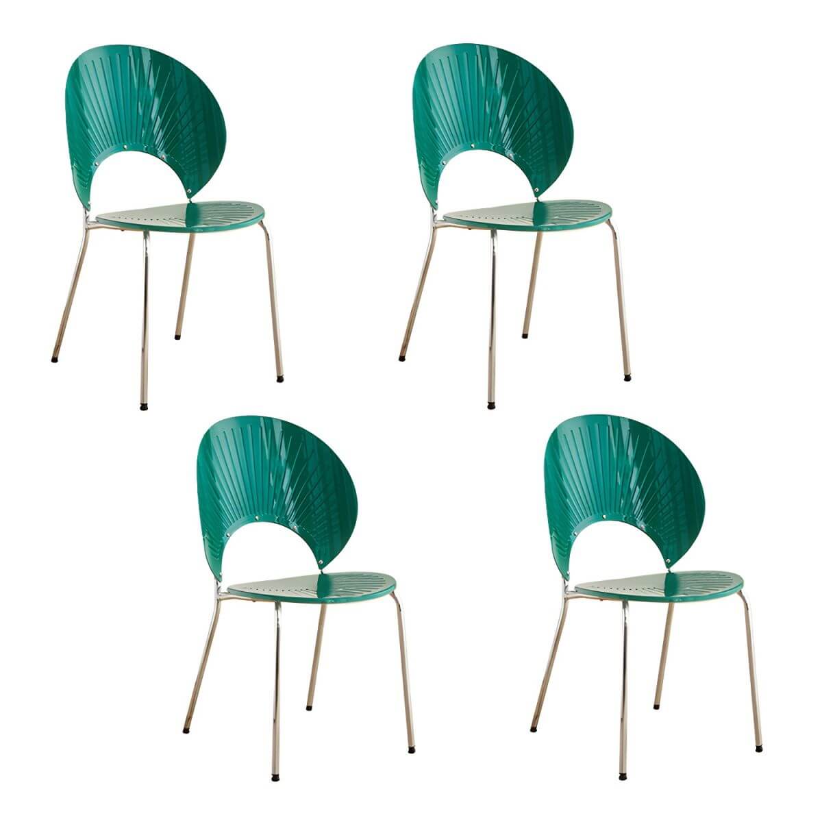 Scandinavian style stackable armless side chair made of plastic and acrylic for dining