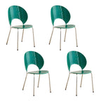 Scandinavian style stackable armless side chair made of plastic and acrylic for dining