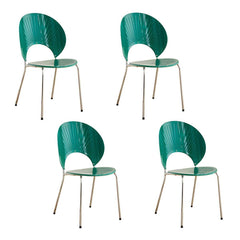 Scandinavian Style Stackable Armless Side Chair in Plastic & Acrylic Dining Chairs