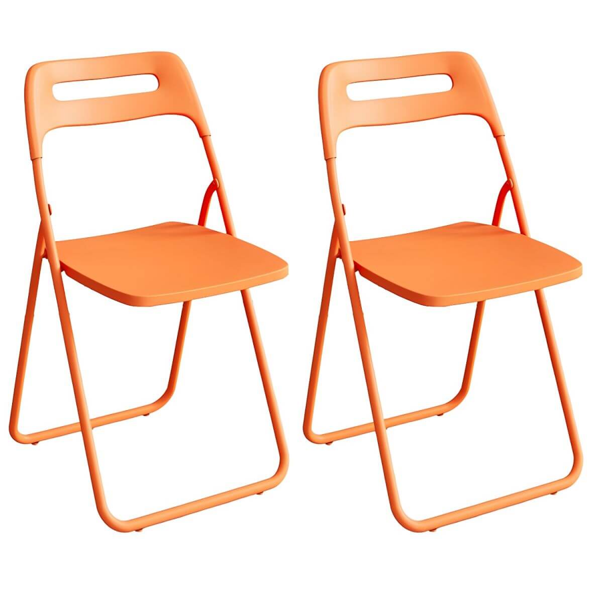 Modern collapsible open back side chair made of plastic and acrylic, ideal for kitchen and dining areas