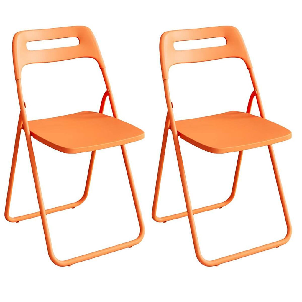 Modern collapsible open back side chair made of plastic and acrylic, ideal for kitchen and dining areas
