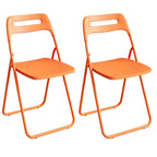 Modern collapsible open back side chair made of plastic and acrylic, ideal for kitchen and dining areas