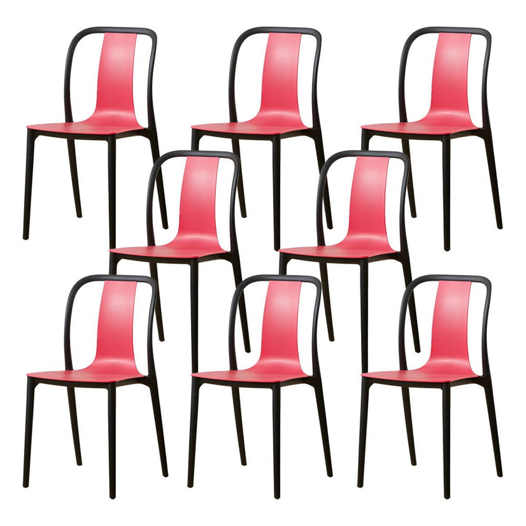 Low-back plastic and acrylic side chair with modern style for kitchen and dining areas