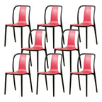 Low-back plastic and acrylic side chair with modern style for kitchen and dining areas