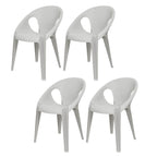 Stackable modern arm chair with open back made of plastic and acrylic for dining
