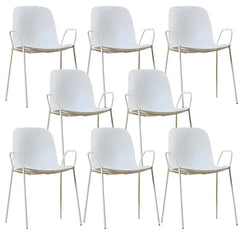 Scandinavian Stackable Plastic & Acrylic Kitchen & Dining Chair with Metal Legs Dining Chairs