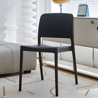 Scandinavian plastic and acrylic dining chair with low backrest and armless design