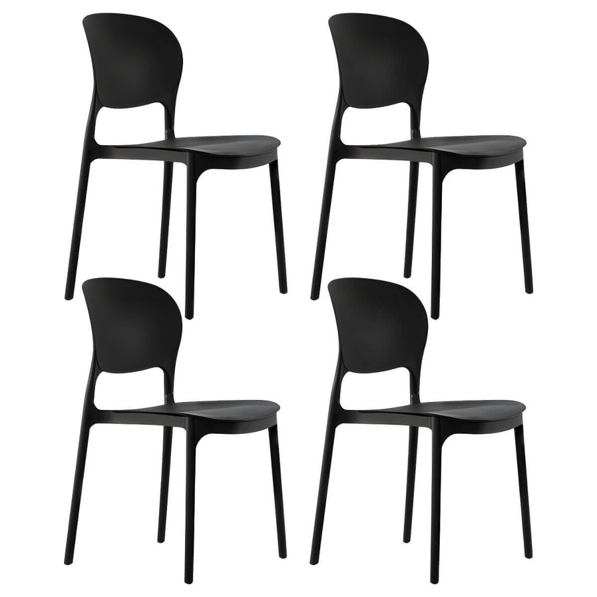 Stackable modern side chair with low back made of plastic and acrylic, perfect for contemporary dining