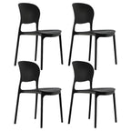 Stackable modern side chair with low back made of plastic and acrylic, perfect for contemporary dining