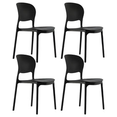 Stackable Modern Side Chair with Low Back in Plastic & Acrylic - Contemporary Style Dining Chairs