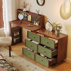 Cocochairs Multifunctional Makeup Vanity Desk with 6 Drawers & Pegboard Storage