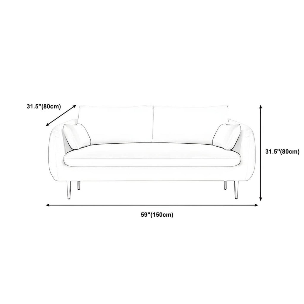 31.5-inch polyester blend tuxedo arm sofa with loose back, perfect for living room seating