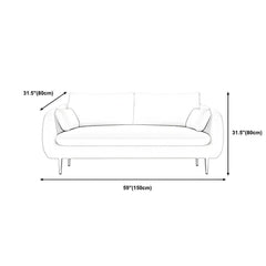 31.5"H Polyester Blend Tuxedo Arm Loose Back Sofa For Living Room Sofa