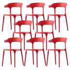 Stackable Nordic acrylic dining chair with backrest and acrylic legs