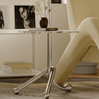 45cm terrazzo accent table with unique three-leg design for stability and style