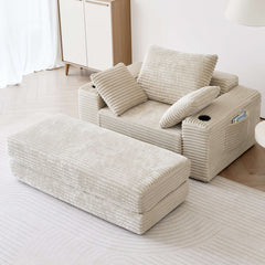 53.5” Modern Oversize Chaise Lounge Sofa Bed