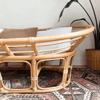 Cozy natural rattan papasan chair available in single or double size for comfortable lounging