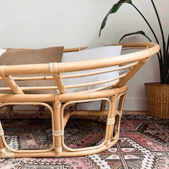 Natural Rattan Papasan Chair - Cozy Lounge Sofa