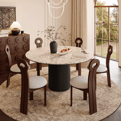 Chic Round Terrazzo Dining Table – Durable Design for Home Gatherings