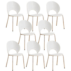 Acrylic Open Back Armless Stackable Dining Chair with Metal Legs Dining Chairs