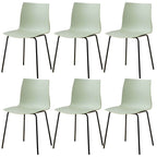 Modern plastic and acrylic side chair with metal legs, ideal for kitchen and dining rooms
