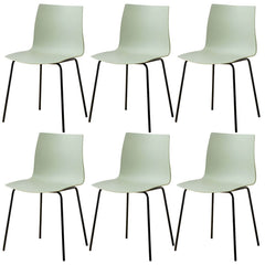 Modern Plastic & Acrylic Side Chair for Kitchen & Dining with Metal Legs Dining Chairs