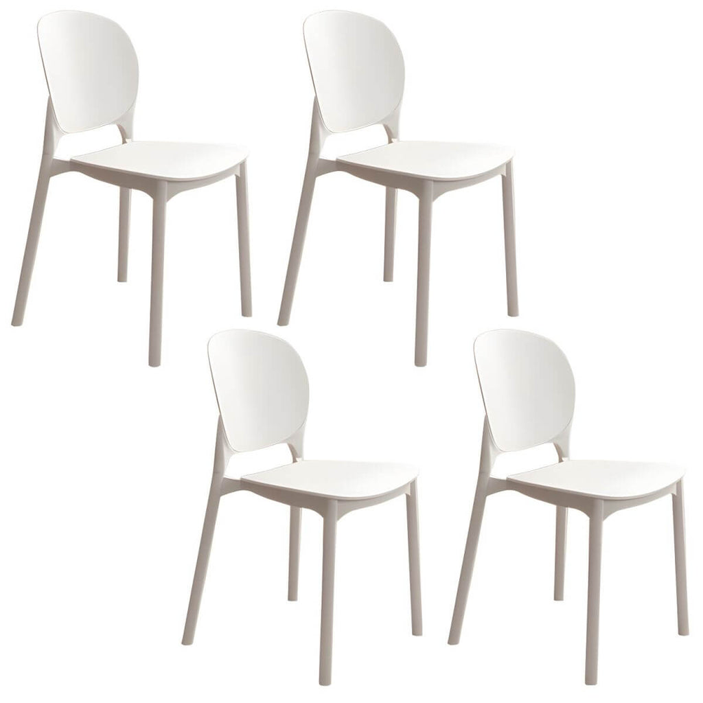 Stackable Scandinavian side chair with open back made of plastic and acrylic for dining