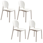 Stackable Scandinavian side chair with open back made of plastic and acrylic for dining