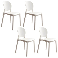 Stackable Scandinavian Side Chair with Open Back and Plastic & Acrylic Material Dining Chairs