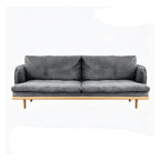 Modern polyester sofa settee with recessed arms and tight back, ideal for living room seating
