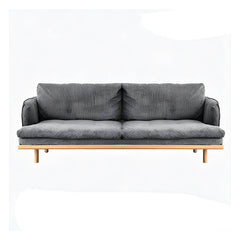 Modern Style Polyester Sofa Recessed Arm Tight Back Settee for Living Room Sofa