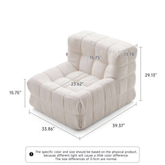 Bean Bag Tufted Corduroy Upholstered Lazy Sofa Chair