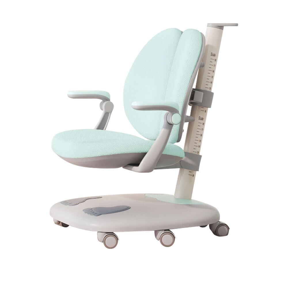 Adjustable height children's learning chair with comfortable backrest for study and play