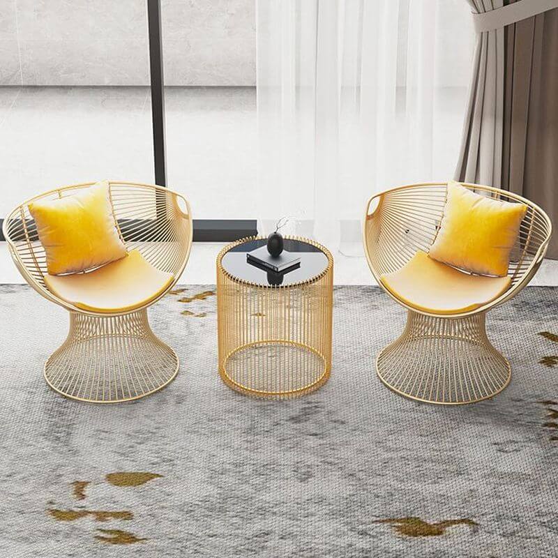 Solid color papasan chair with fixed back, armrest, and pillow for comfortable seating main product image Image principale du produit