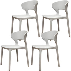 Scandinavian Stackable Side Chair with Open Back and Plastic & Acrylic Material Dining Chairs