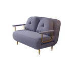 Convertible sofa sleeper with tufted back and polyester fiber upholstery