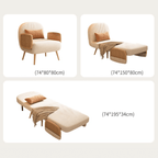 MidCentury modern single sofa bed with rattan, convertible folding daybed and lounge chair