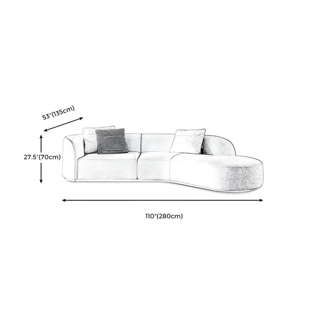 Ultra-modern polyester blend tuxedo arm sofa with tight back, 27.56 inches high sectional