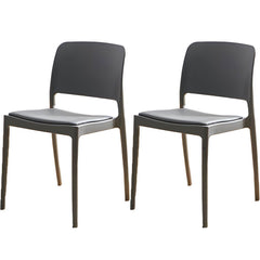 Scandinavian Plastic & Acrylic Dining Chair with Low Back Rest and Armless Design Dining Chairs