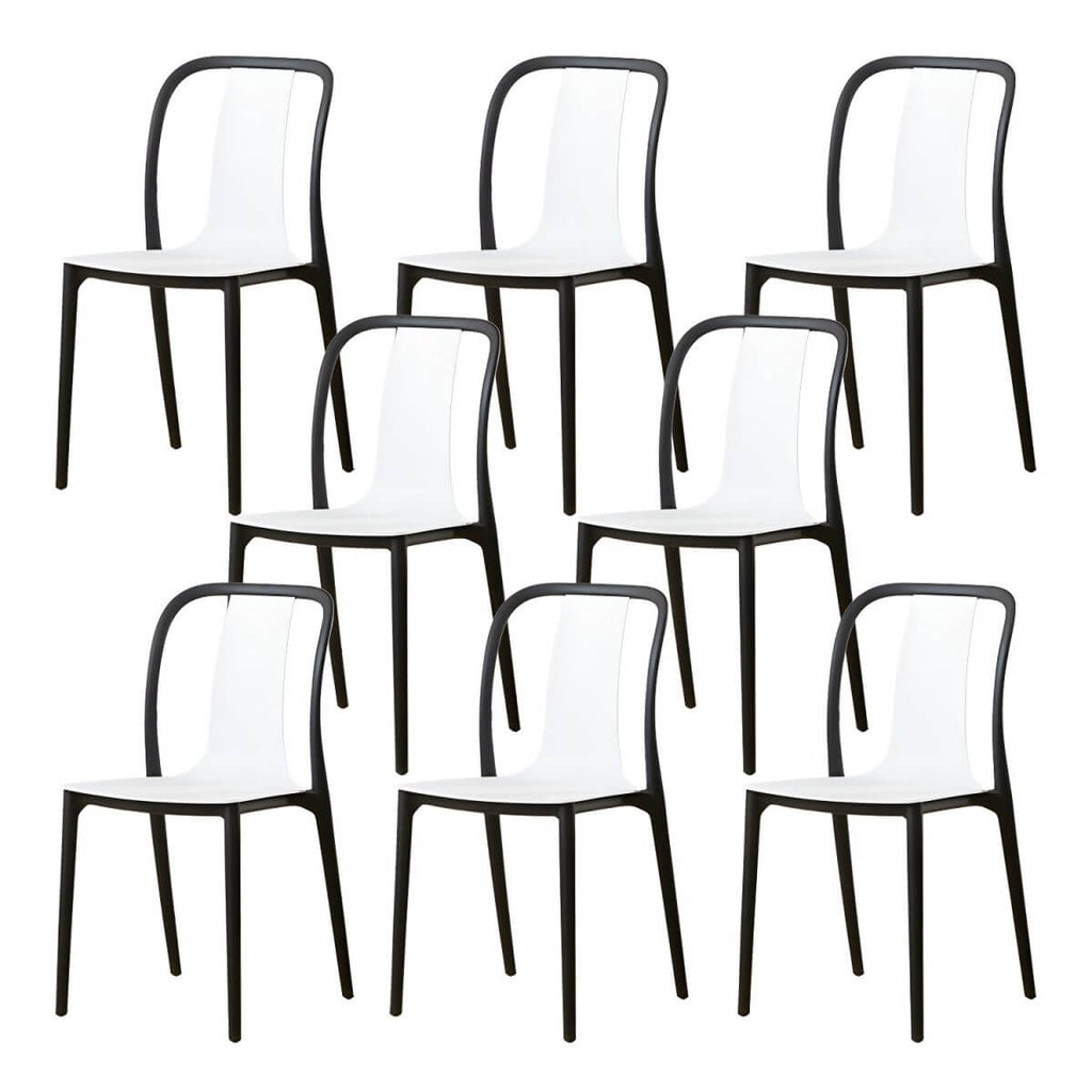 Low-back plastic and acrylic side chair with modern style for kitchen and dining areas