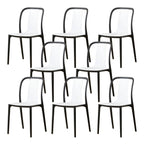 Low-back plastic and acrylic side chair with modern style for kitchen and dining areas