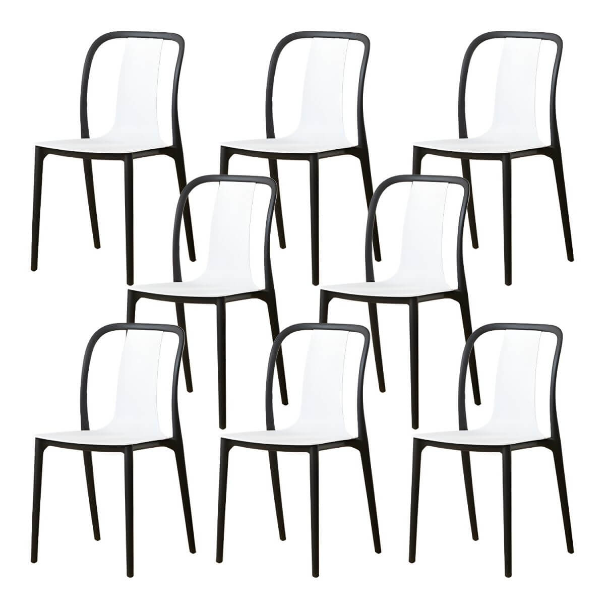 Low-back plastic and acrylic side chair with modern style for kitchen and dining areas