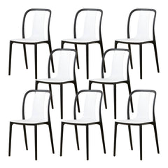 Modern Style Low-Back Plastic & Acrylic Side Chair for Kitchen & Dining Dining Chairs