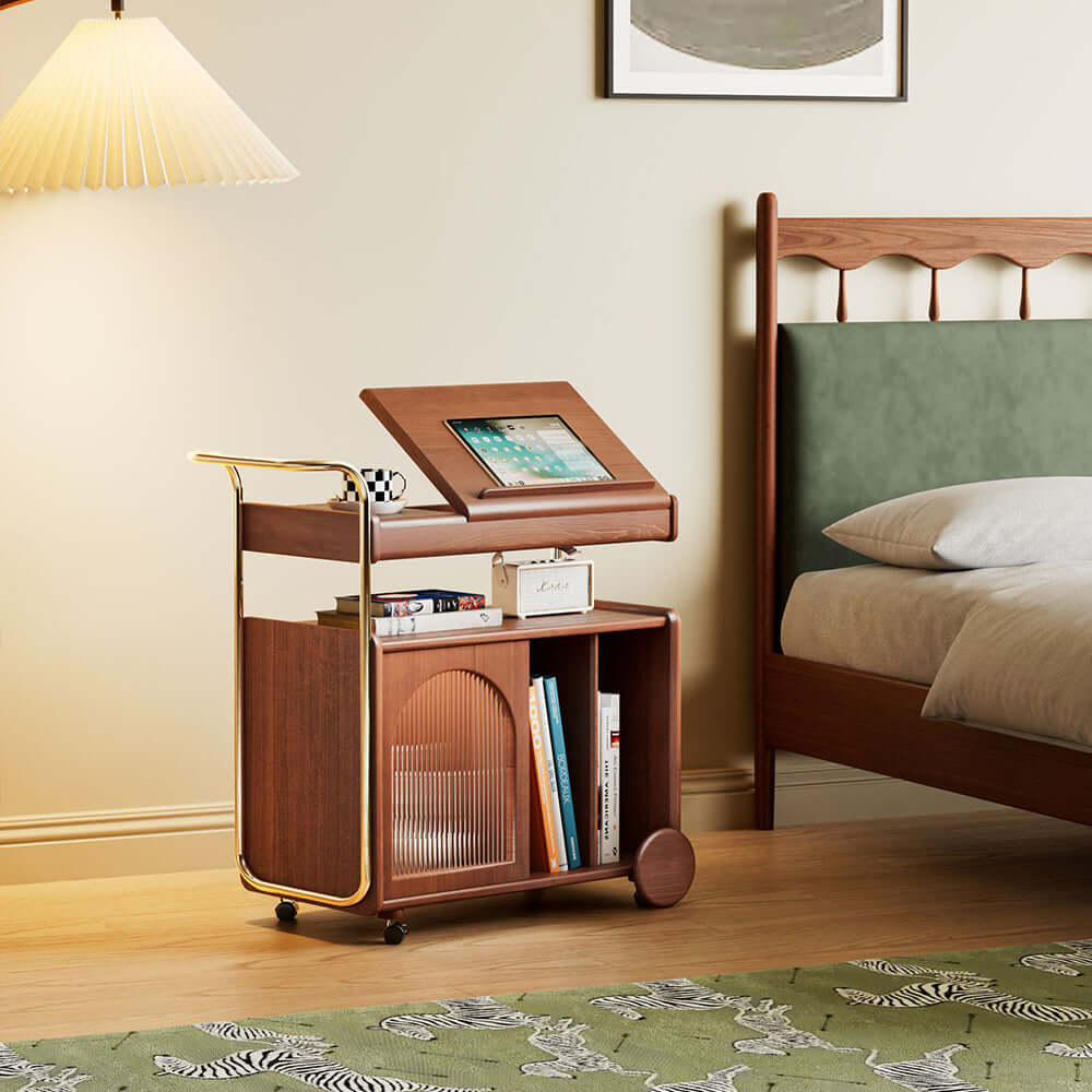 Vintage solid wood bedside cabinet with classic design and durable craftsmanship